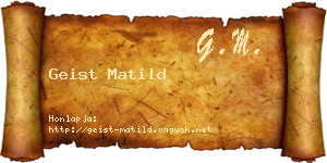 Geist Matild névjegykártya